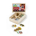 Melissa & Doug 4 x 12pc Wooden Vehicle Puzzles In a Box