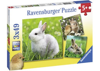 Cute Bunnies 3x49pc Puzzles
