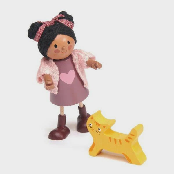 Tender Leaf Wooden Doll Set - Ayana and Her Cat