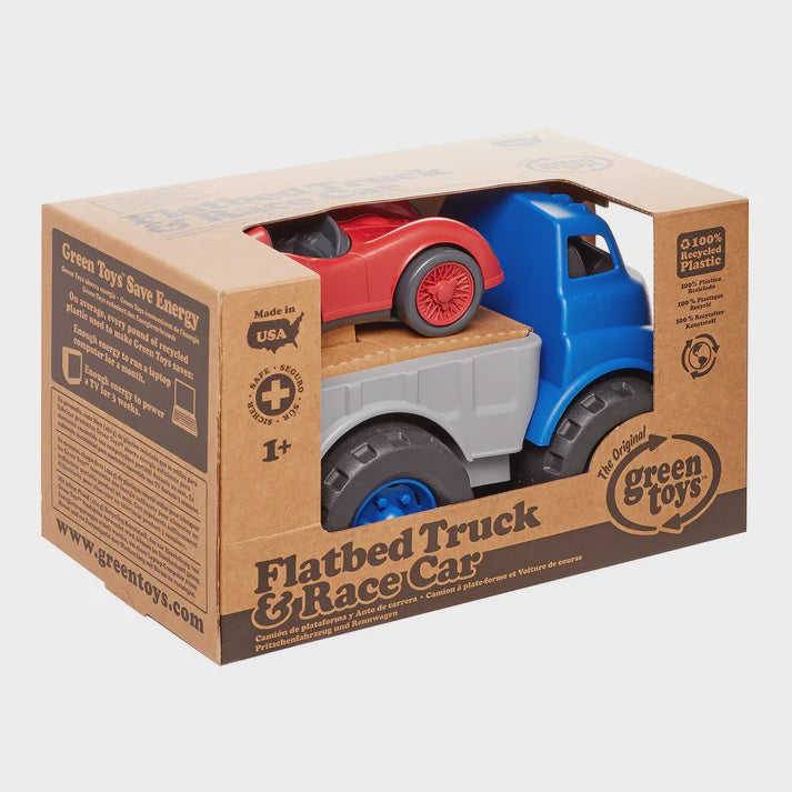 Green Toys - Flatbed Truck & Red Car