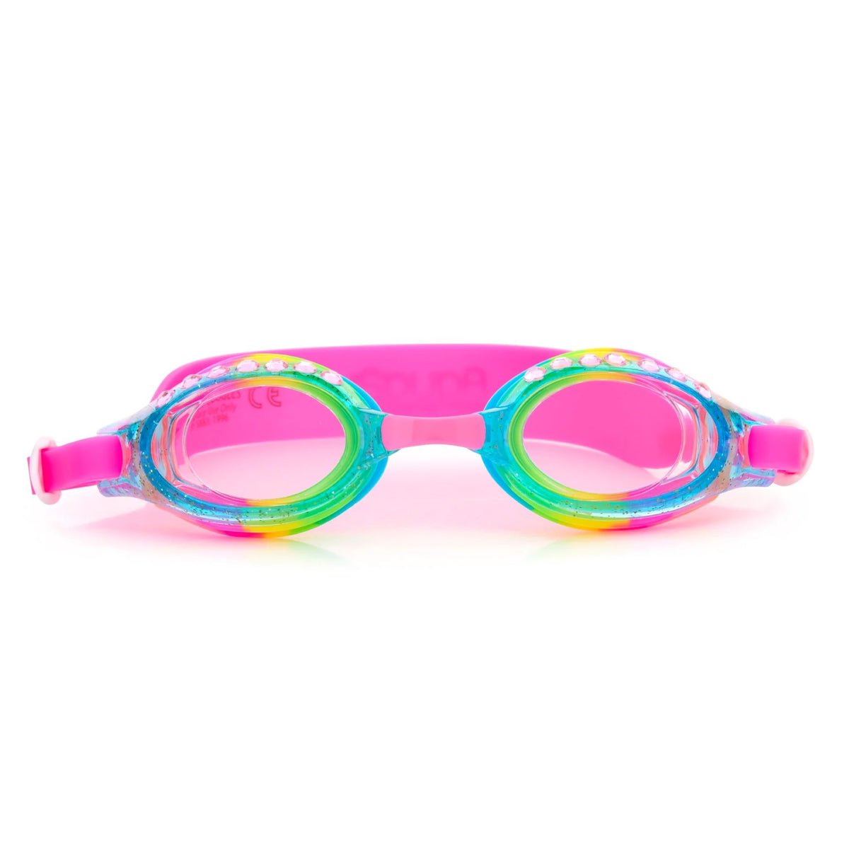 Aquatude Glitter Rhinestone Rainbow Goggles