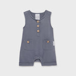 Aster & Oak Flint Blue Muslin Romper