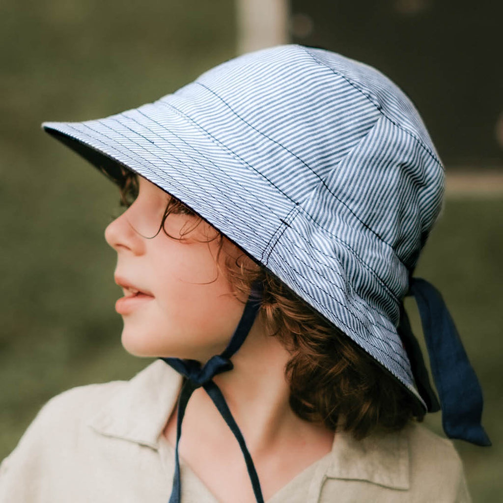 Bedhead Hats 'Explorer' Kids Classic Bucket Sun Hat - Charlie / Indigo