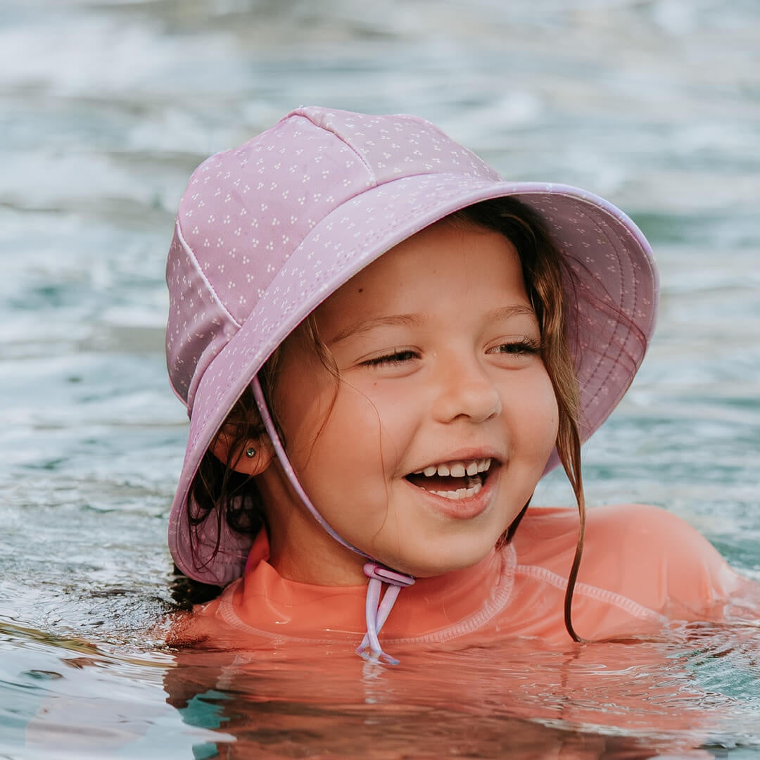 Bedhead Hats - Kids Ponytail Swim Bucket Beach Hat - Lila