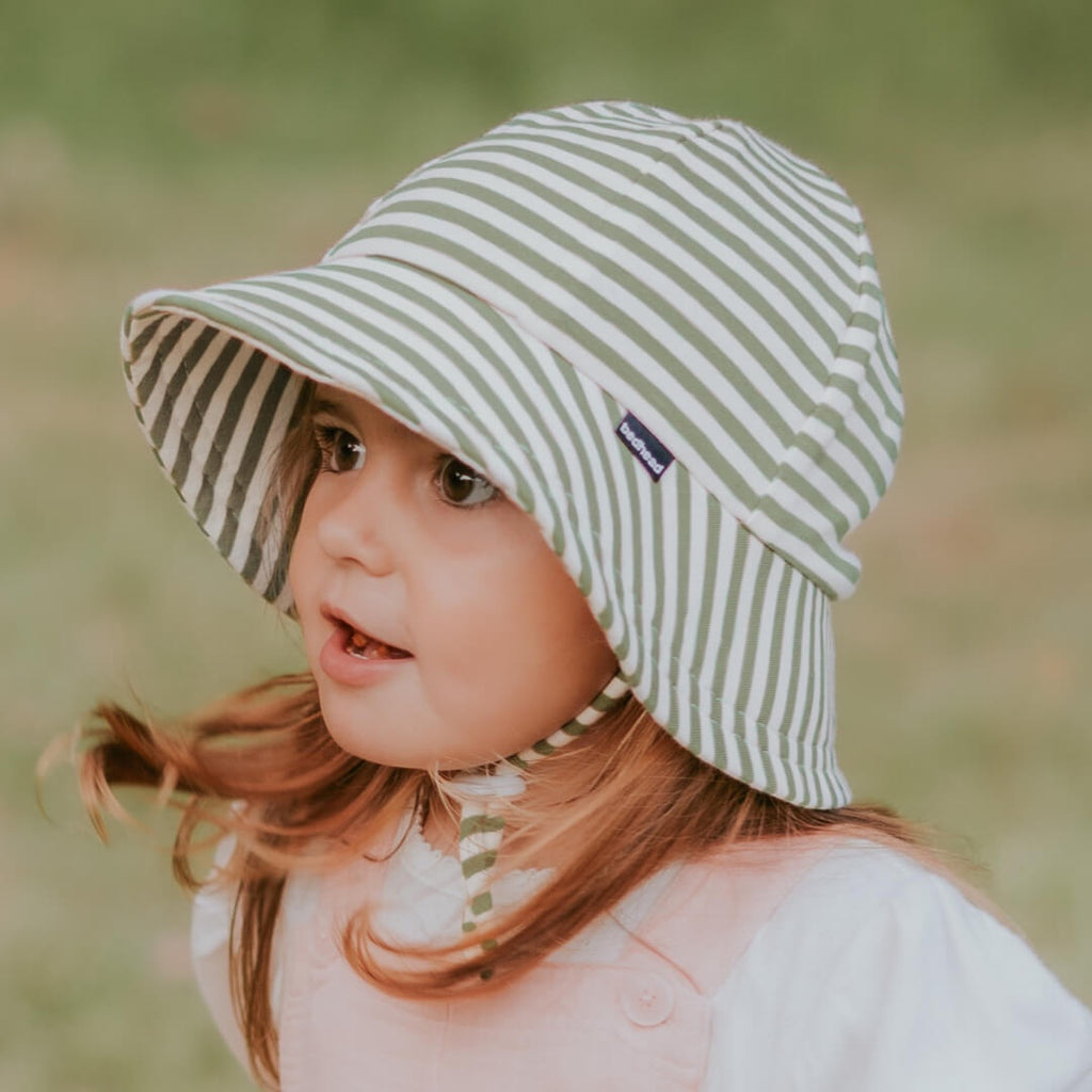 Bedhead Hats - Toddler Bucket Sun Hat - Khaki Stripe