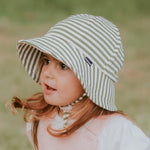 Bedhead Hats - Toddler Bucket Sun Hat - Khaki Stripe