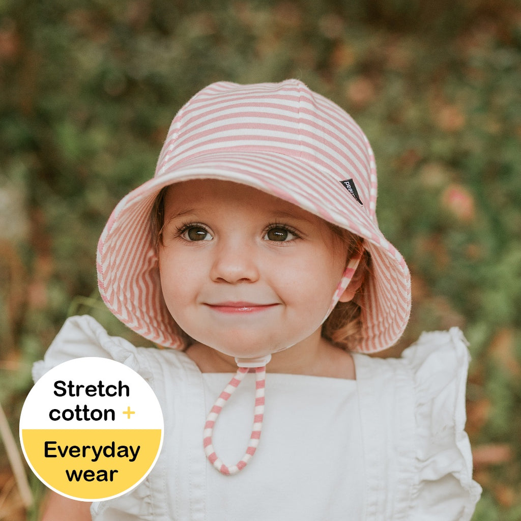 Bedhead Hats - Toddler Bucket Sun Hat - Pink Stripe