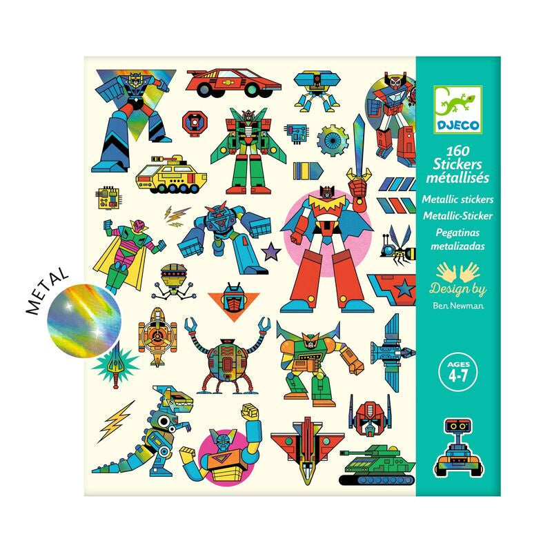 Djeco - Robot Metallic Stickers