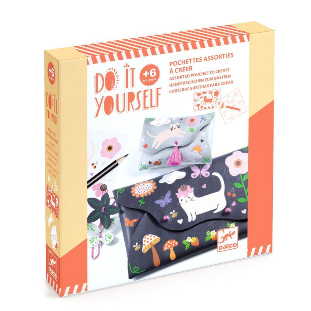 Djeco Do It Yourself Joyful Friends Pouch Craft Kit