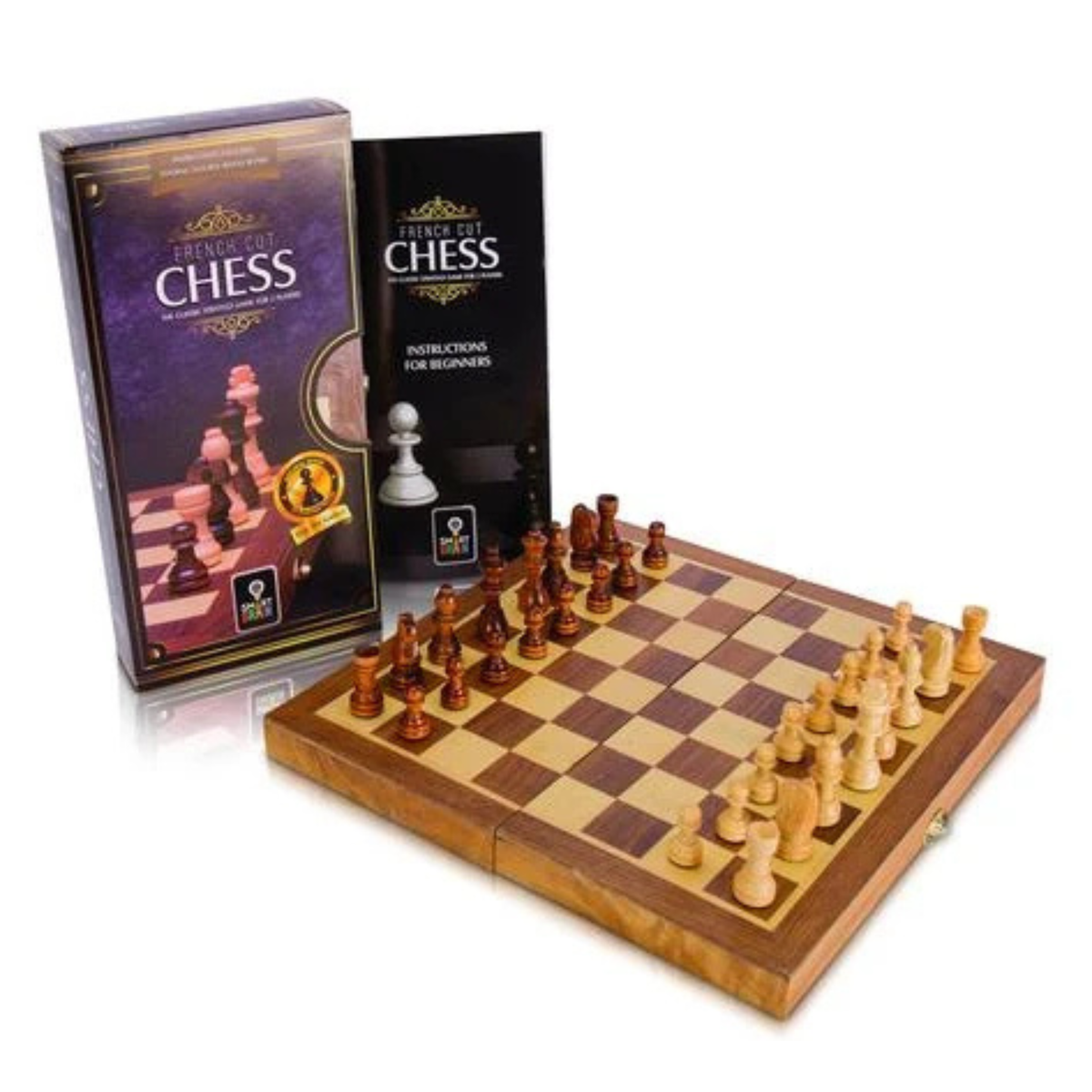 French Cut Wooden Chess Set