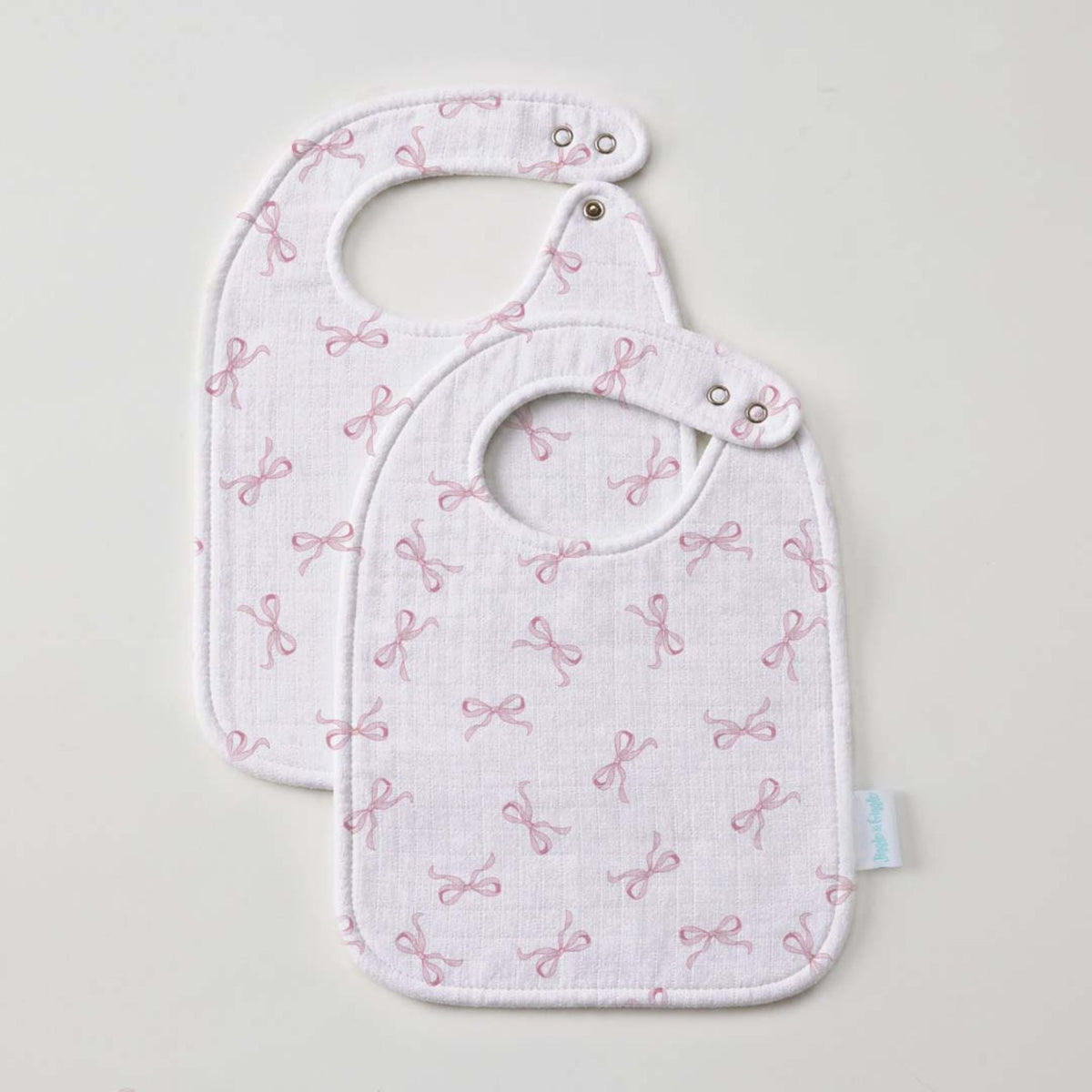 Jiggle & Giggle Pink Bow Muslin Bib Set