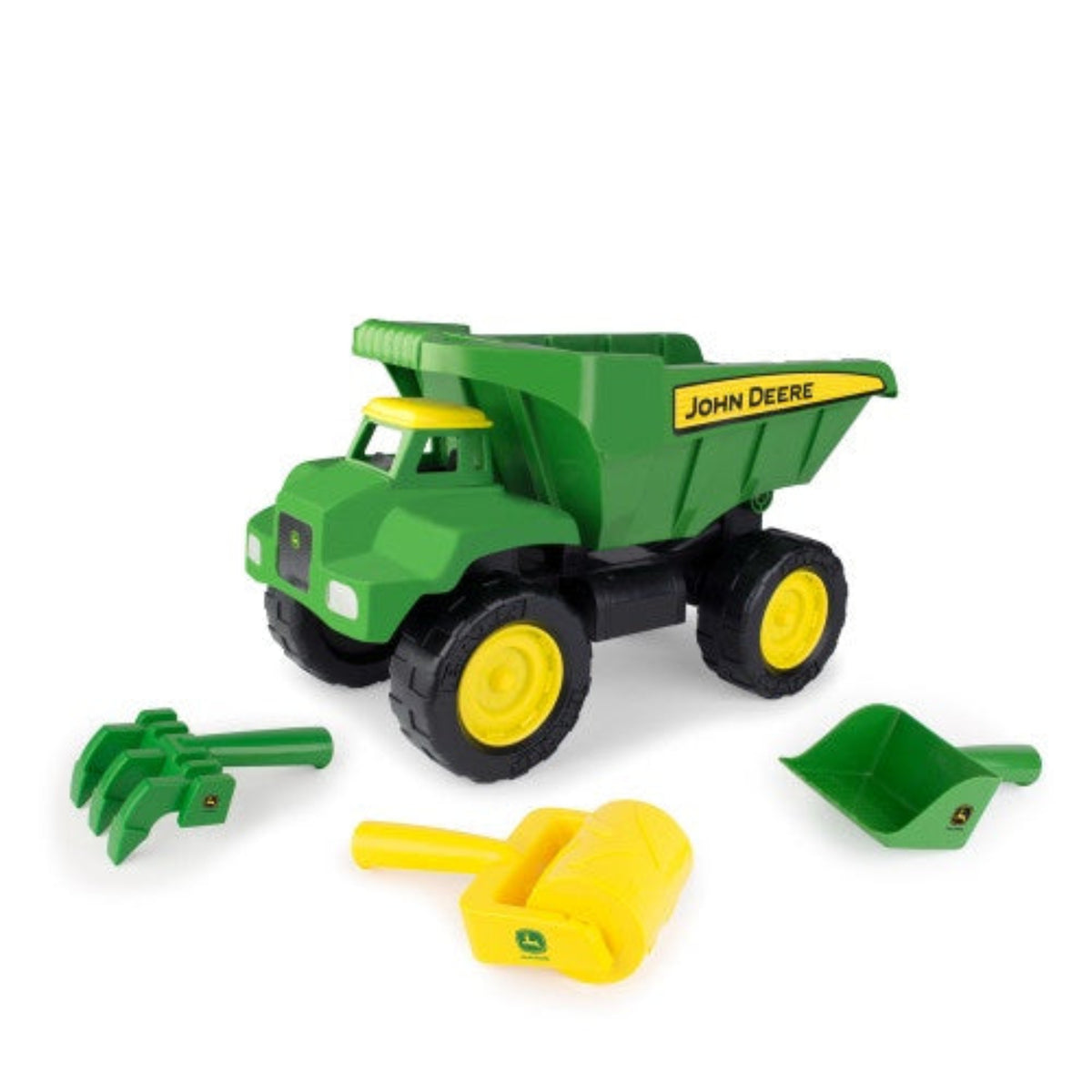 John Deere Big Scoop Dump Truck With Sand tools