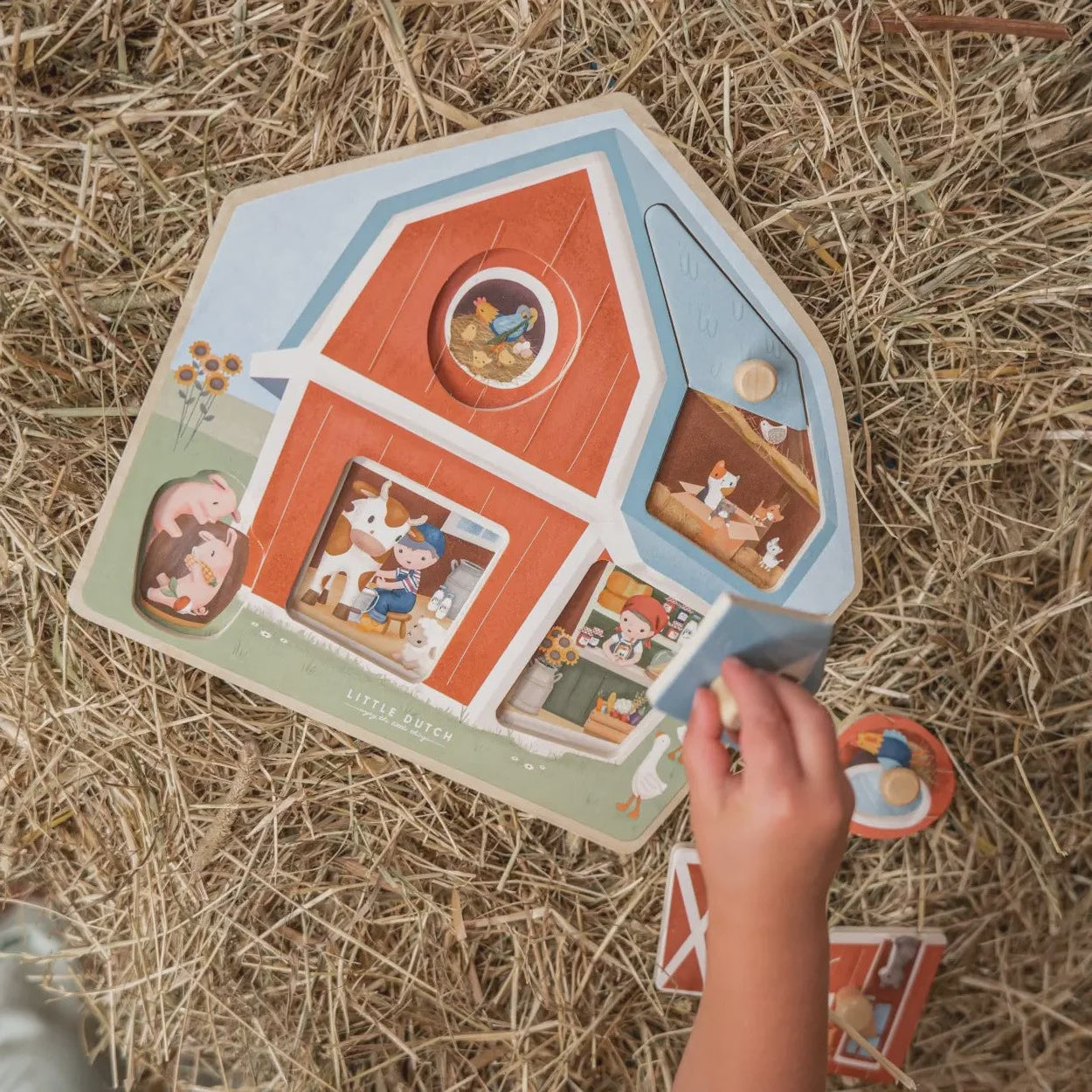 Little Dutch Little Farm Wooden Peg Puzzle