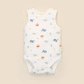 Lummi In Colour Organic Cotton Singlet Bodysuit - Sea