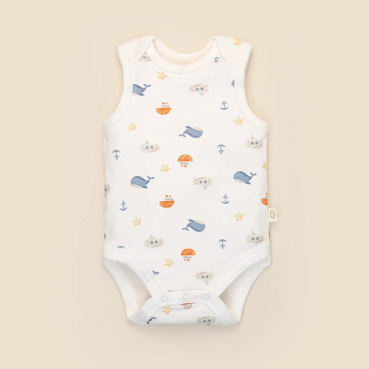 Lummi In Colour Organic Cotton Singlet Bodysuit - Sea