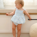 Lummi in Colour Organic Cotton Bubble Romper - Daisy Blue