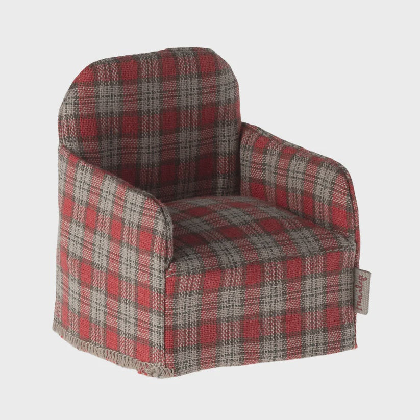 Maileg Chair for Mouse Red Checker