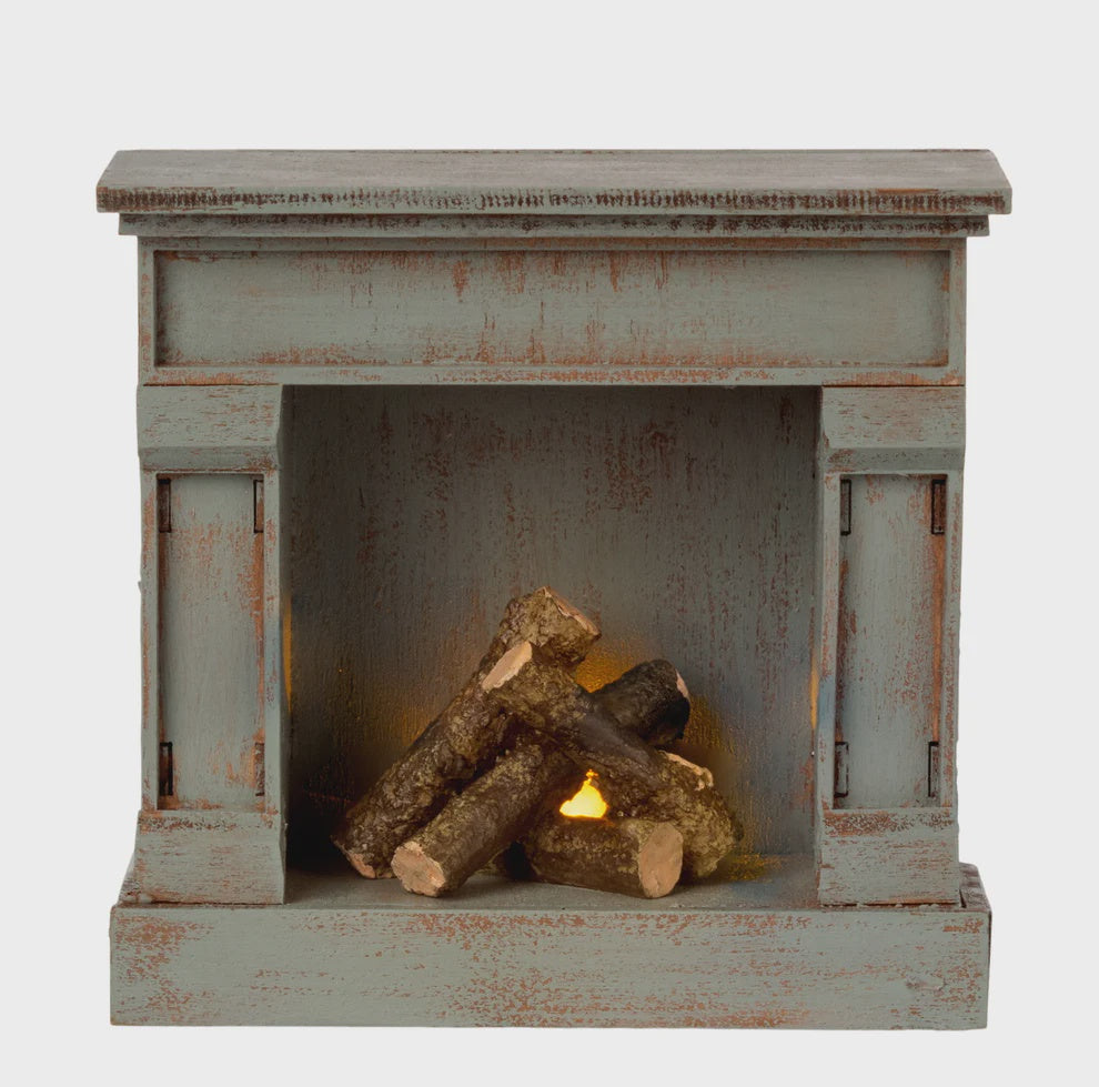 Maileg Miniature Fireplace - Vintage Blue