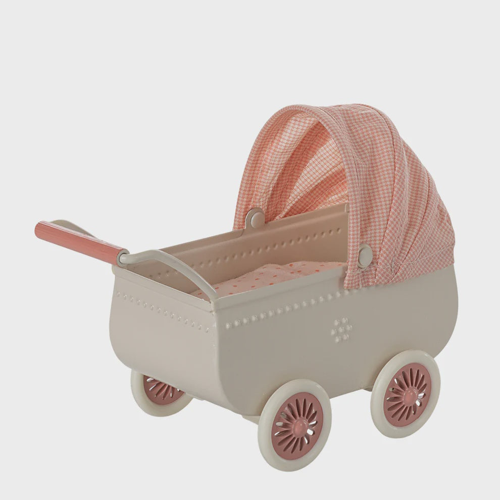 Maileg Pram - Mouse - Coral