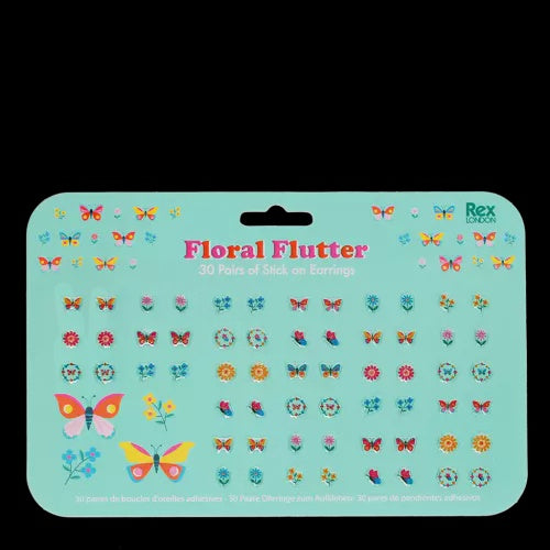 Rex London Floral Flutter Stick On Earrings