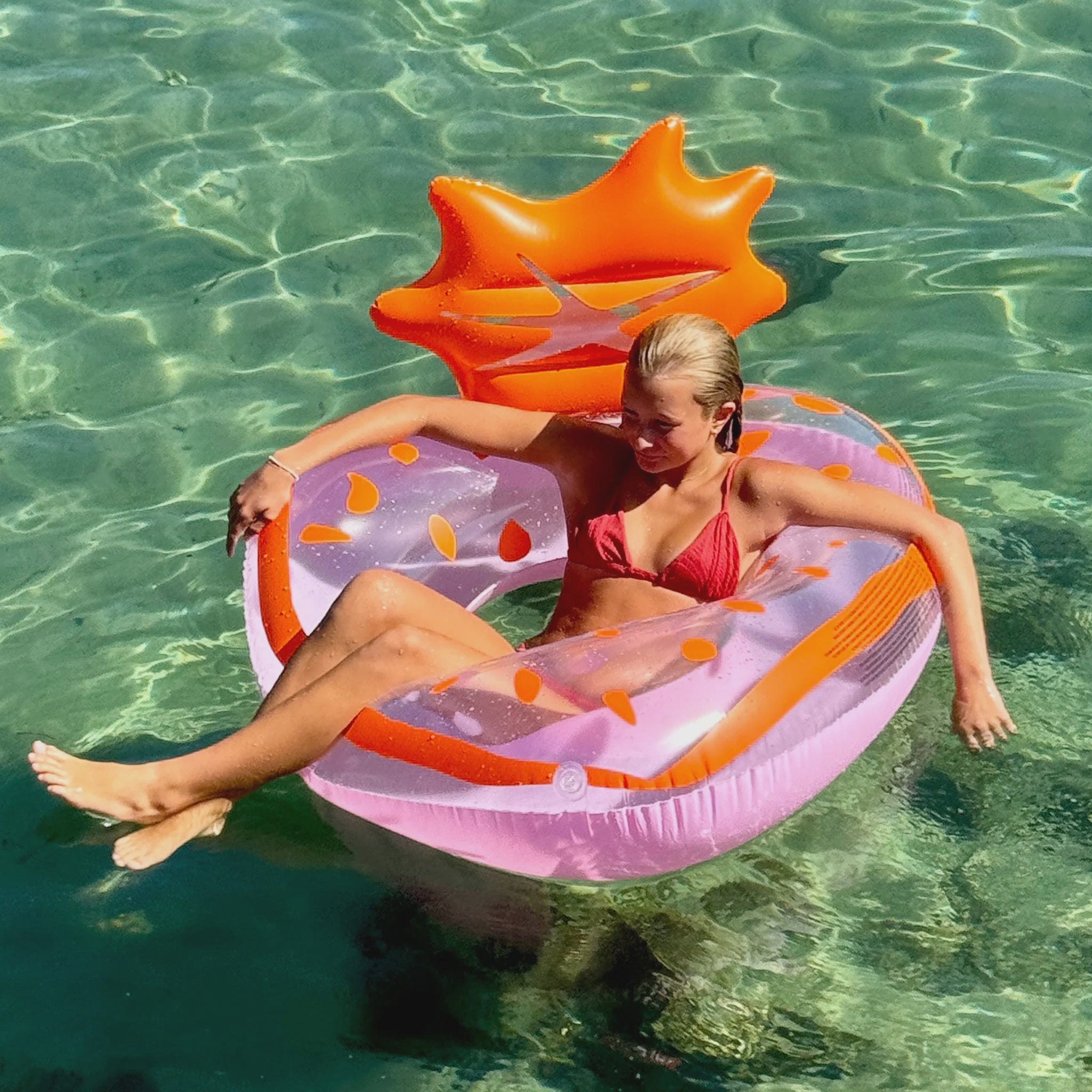 SunnyLife Luxe Pool Ring Strawberry Pink