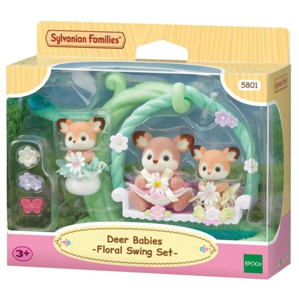 Sylvanian Families Deer Babies Floral Swing Set
