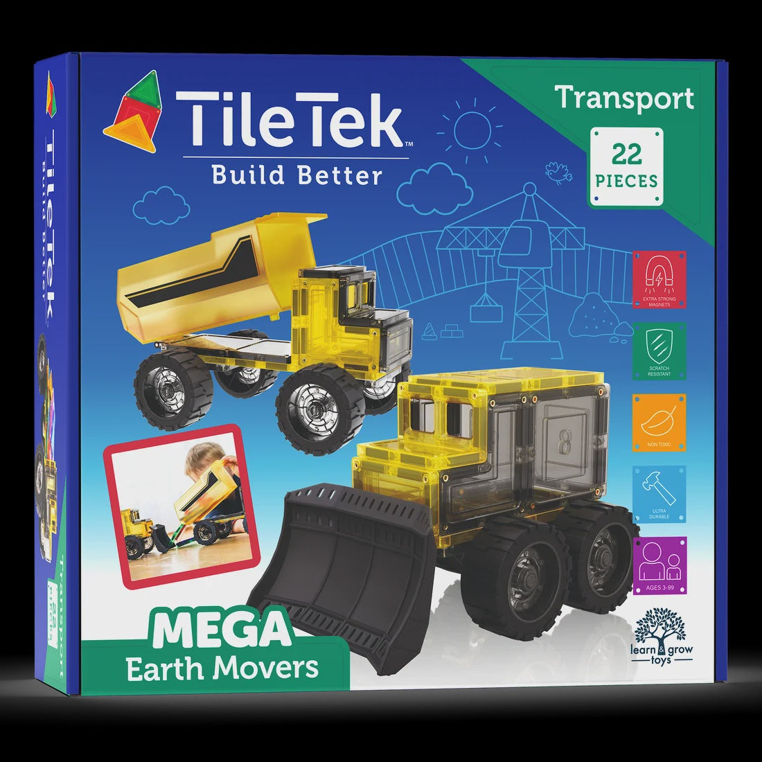 TileTek Transport - Mega Earth Movers 22 Pieces