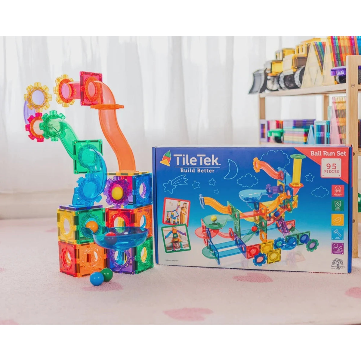 TileTek Ball Run Set - 95 Pieces