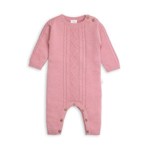 Tiny Twig - Cable Knit Growsuit - Rose