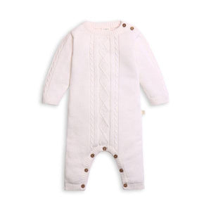 Tiny Twig - Cable Knit Growsuit - Snow White