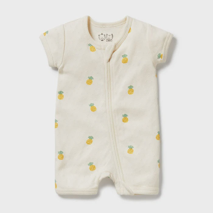 Wilson & Frenchy Piney Pals Organic Pointelle Boyleg Zipsuit