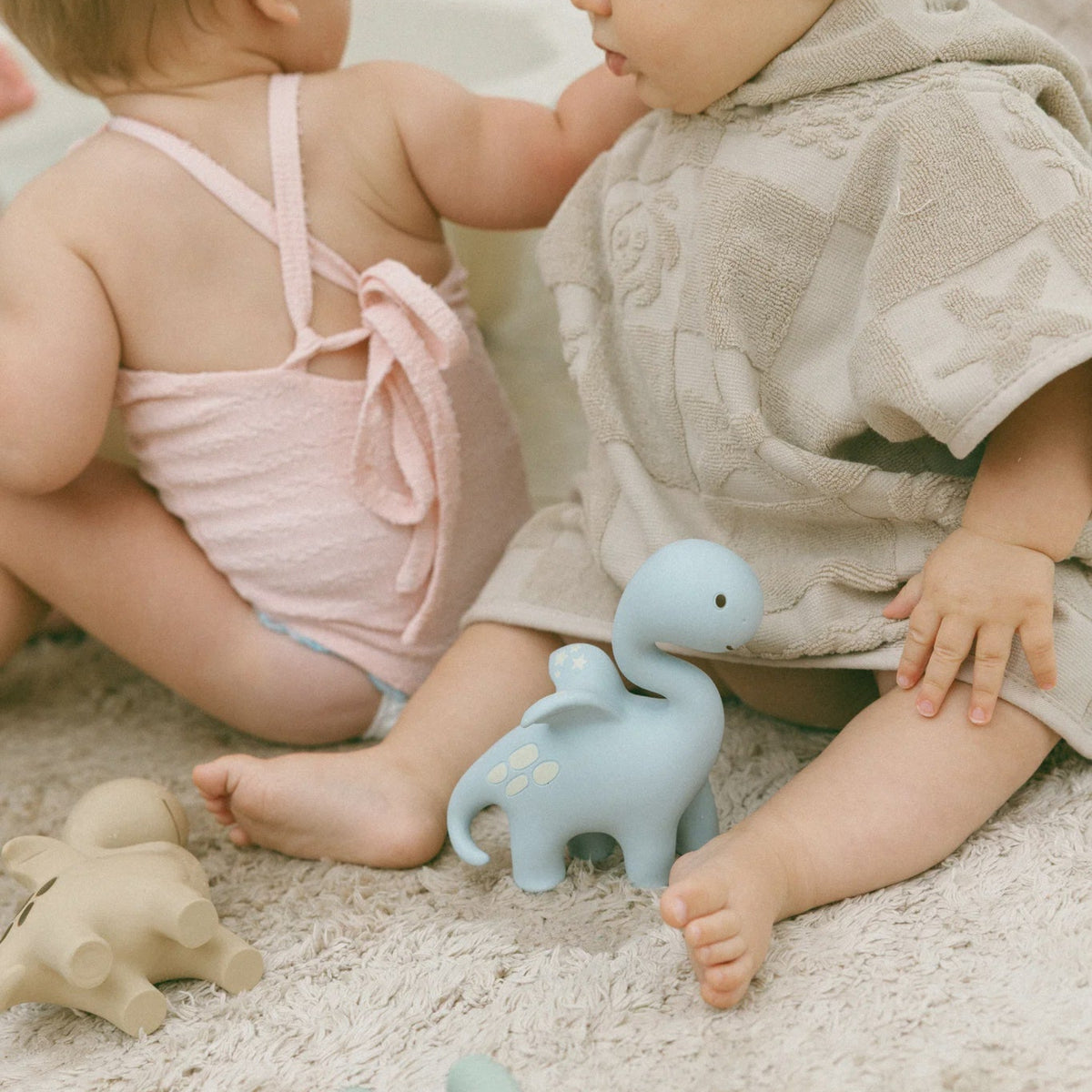 Winnie Parkes Natural Rubber Teether - Diplo The Dino Dragon - Blue