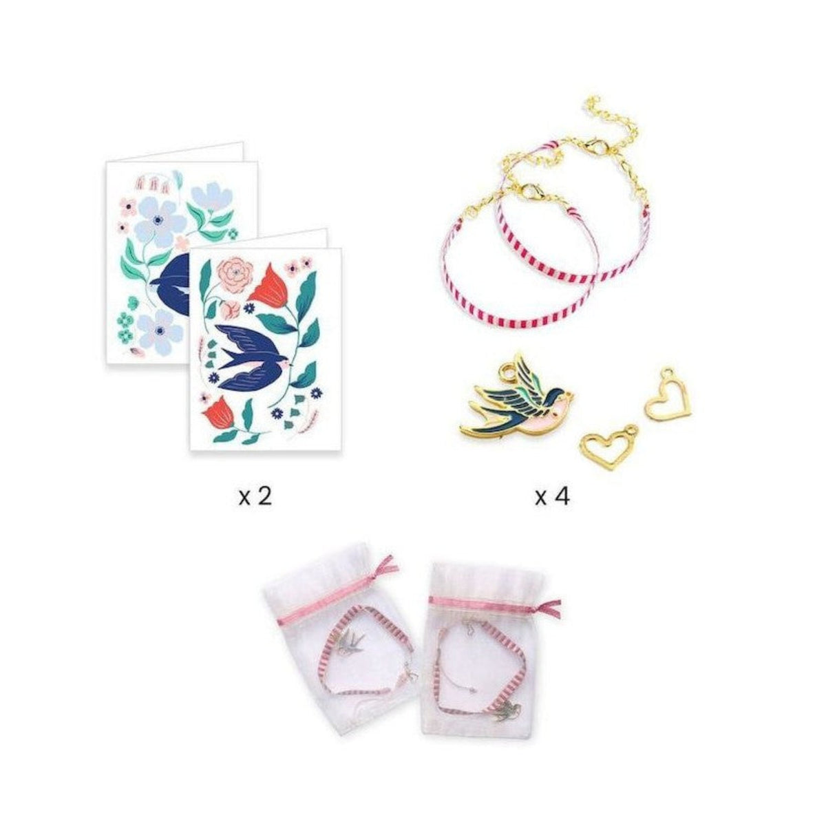 Djeco You & Me Birds Ribbon Jewellery Making Set