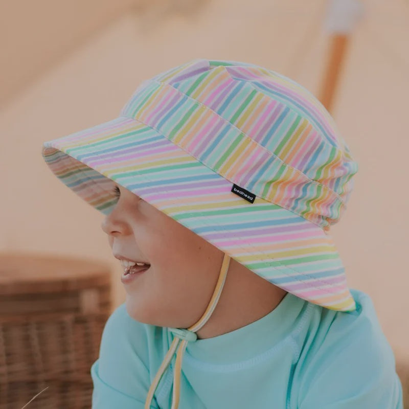 Bedhead hats Kids Classic Swim Bucket Hat- Rainbow