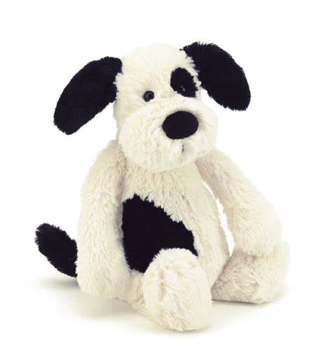 Jellycat Bashful Black & Cream Puppy - Small