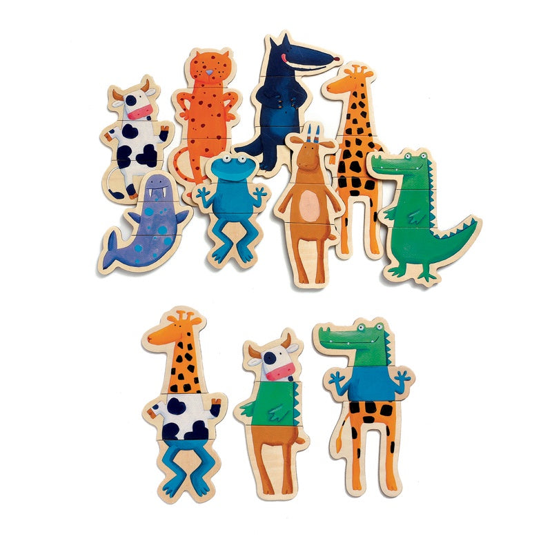 Djeco Wooden Magnetic Crazy Animals Set