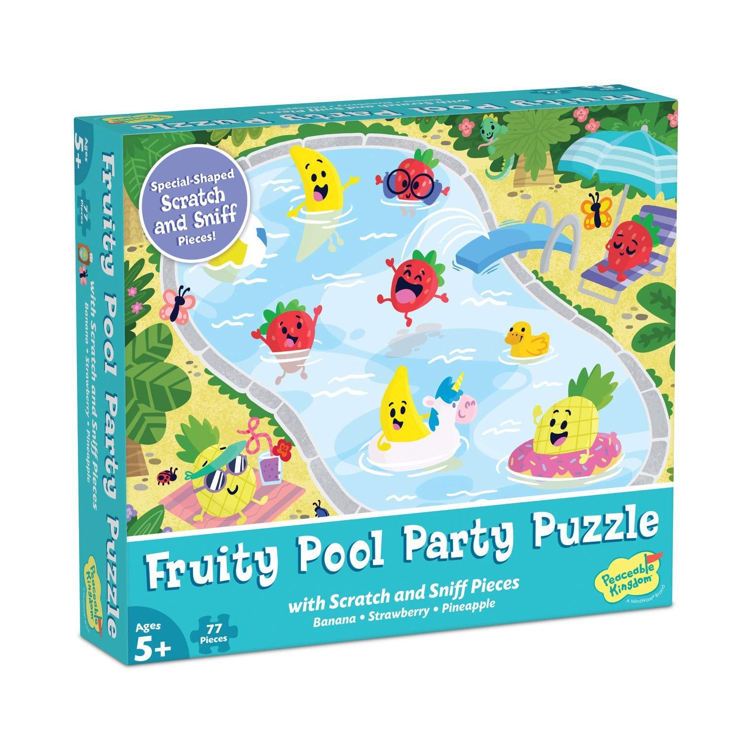 Peaceable Kingdom Fruity Pool Party 77pc Puzzle