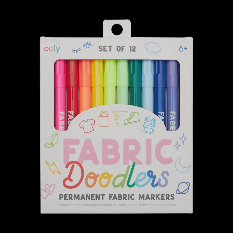 OOLY Fabric Doodlers,  Permanent Fabric Markers