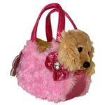 Cocker Spaniel in Pink Fluffy Bag