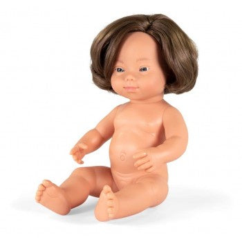 Miniland Caucasian Down Syndrome Girl 38cm, undressed