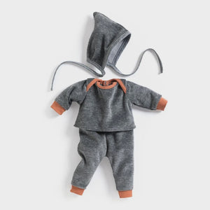 Djeco Pomea Pearl Grey Doll's Velour Tracksuit