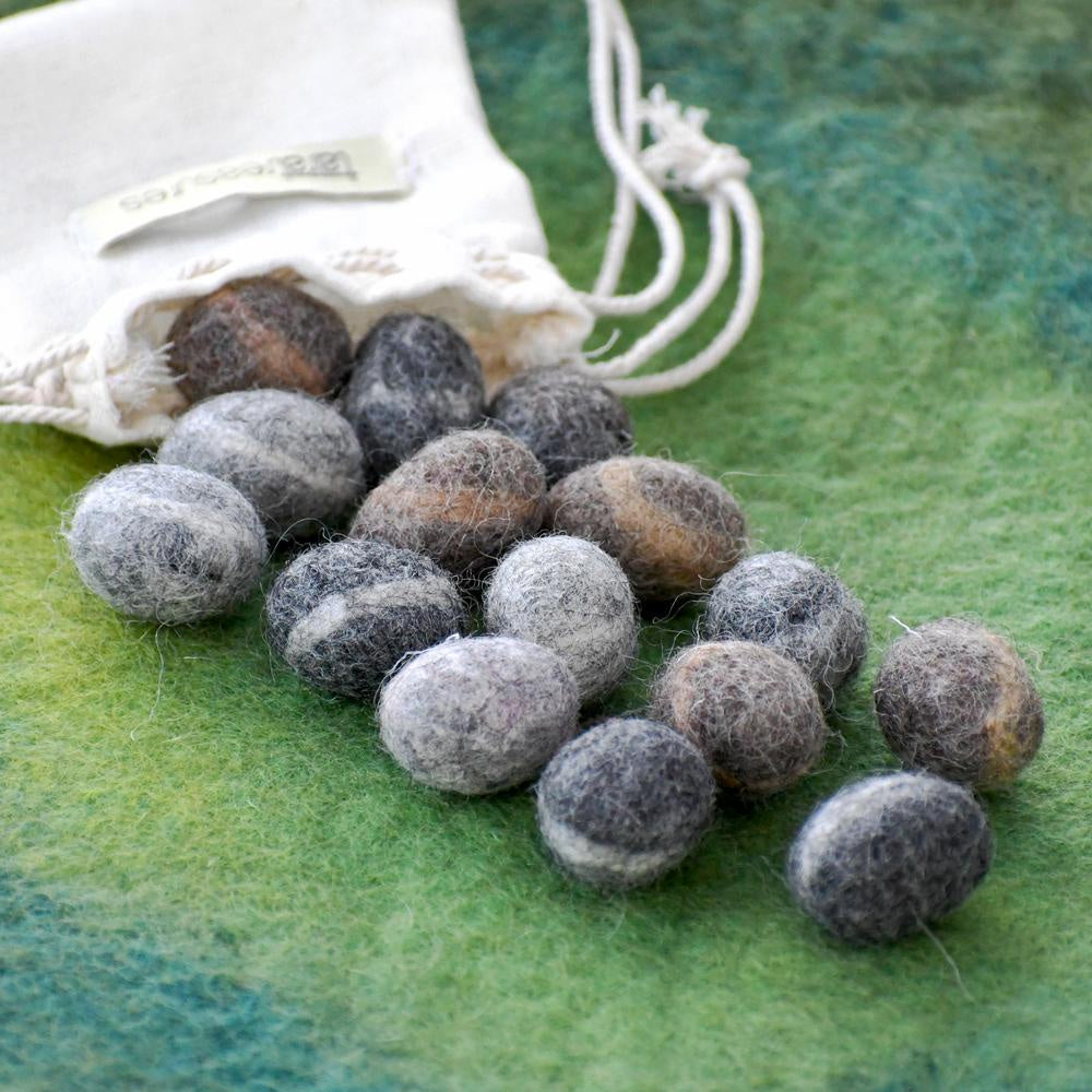 Felt Pebbles Stones in a Pouch