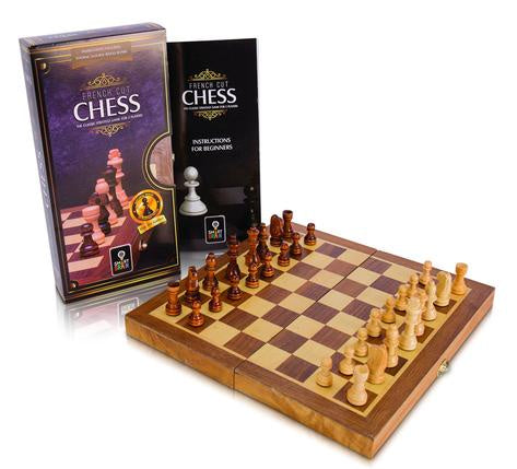 French Cut Wooden Chess Set