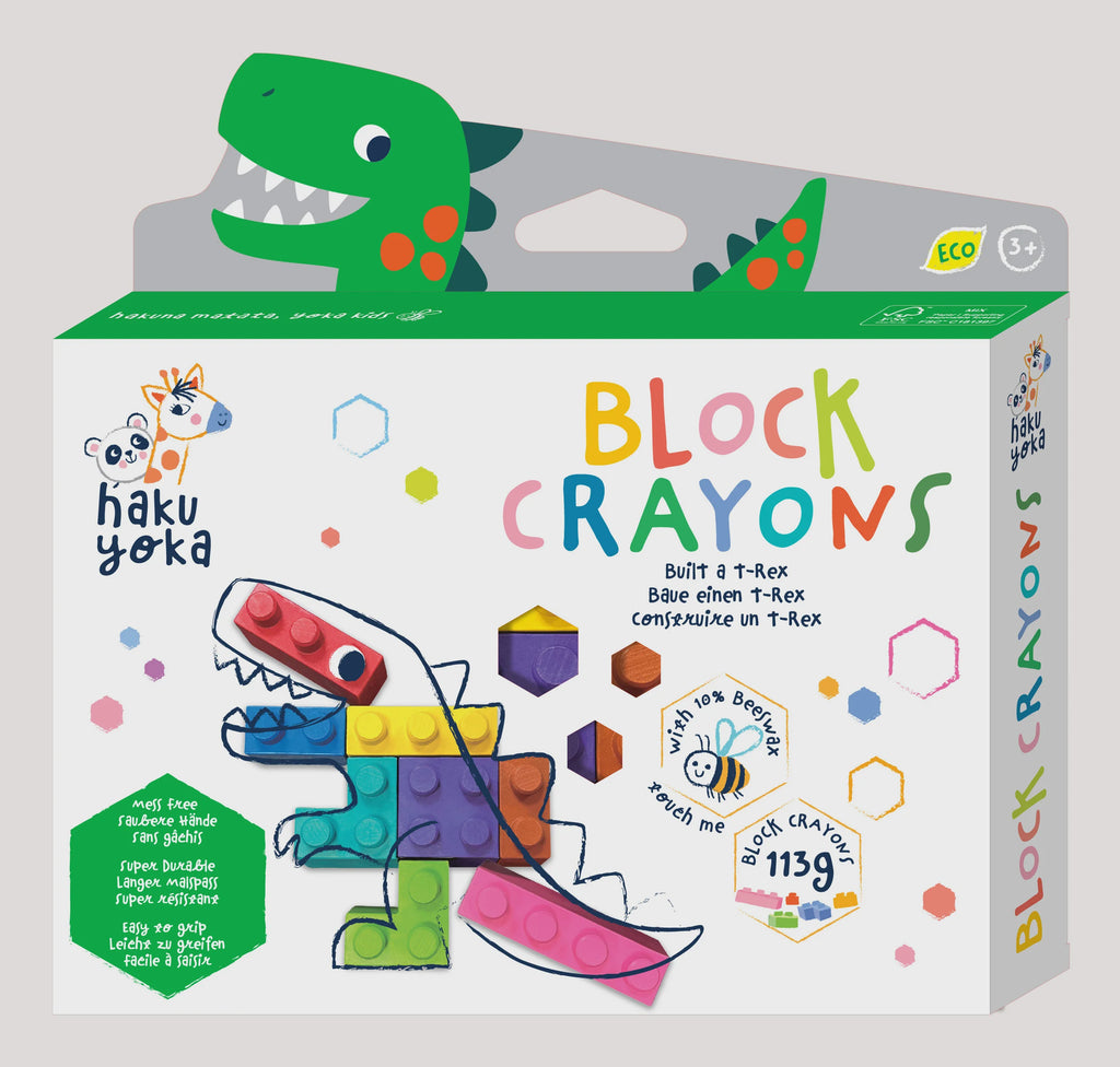 Haku Yoka 113g Block Crayons - T-rex