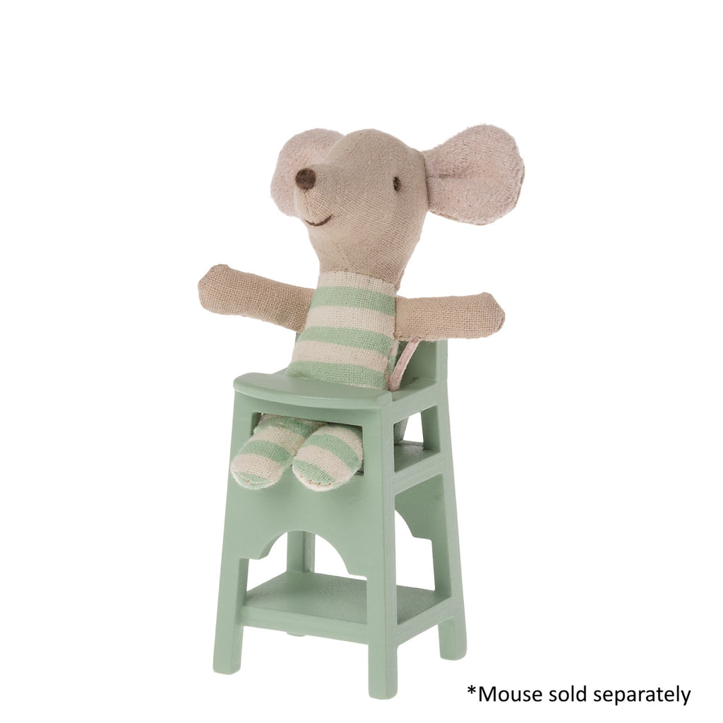 Maileg Miniature Furniture High Chair Mouse - Mint