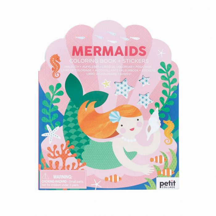 Petit Collage Mermaids Coloring Booking & Stickers