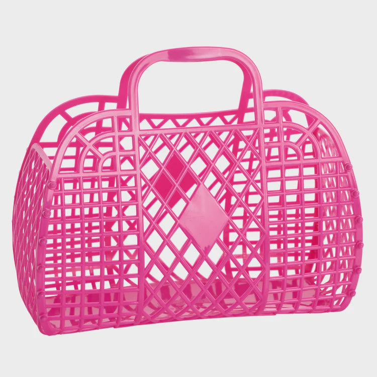 Sun Jellies Retro Basket Small - Berry Pink