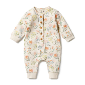 Wilson & Frenchy Organic French Terry Slouch Growsuit - Pretty Floral