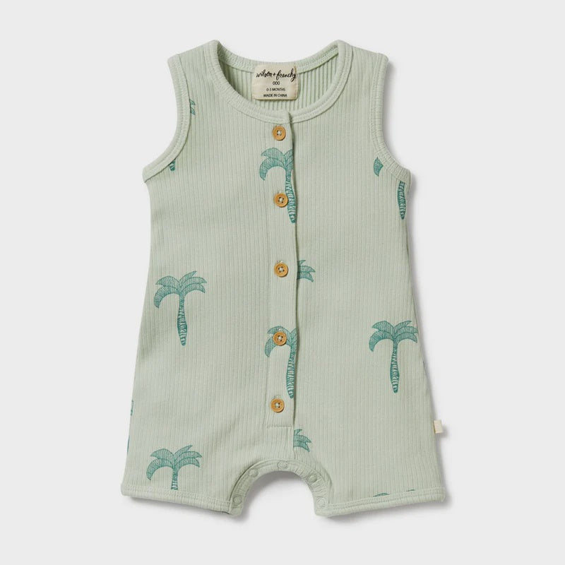 Wilson & Frenchy Palm Tree Organic Rib Growsuit