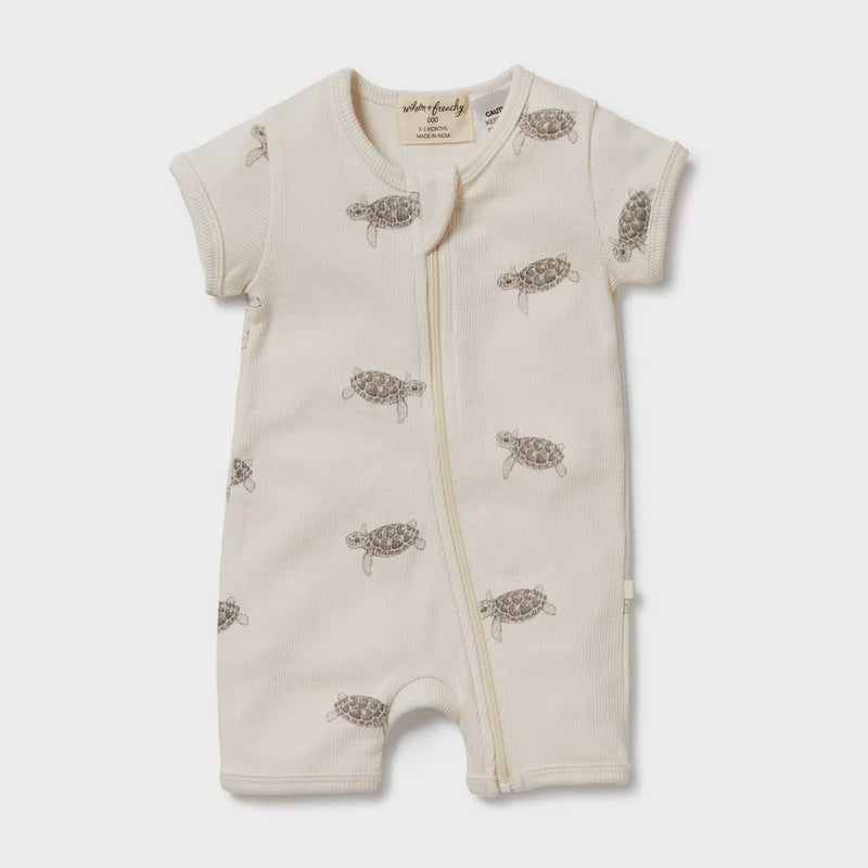 Wilson & Frenchy Tiny Turtle Organic Boyleg Zipsuit